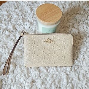 Coach Cream Wristlet Clutch